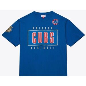 Mitchell & Ness Royal Blue Chicago Cubs MLB  Premium T-Shirt Men's 2XL‎ NEW